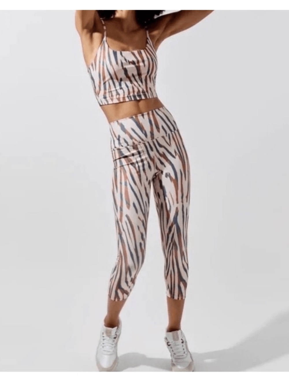 Carbon38 Pastel Zebra Cropped Leggings Athletic Size Large
